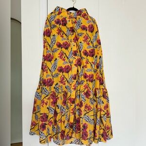 A.L.C. Lillie Printed Yellow Multi Maxi Skirt - Size 4